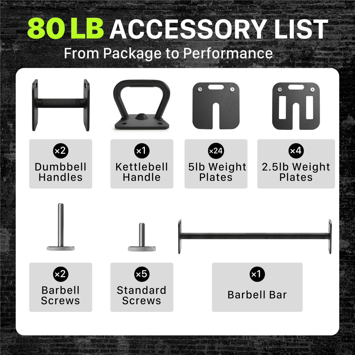 3-in-1 Adjustable Dumbbell Set, All-in-One Home Gym Equipment for Full Body Workout, 50lb/80lb