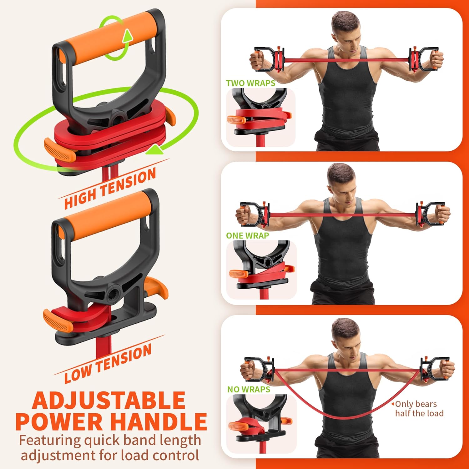 【LIMITED-TIME DEAL】Resistance Band with Patented Power Handles