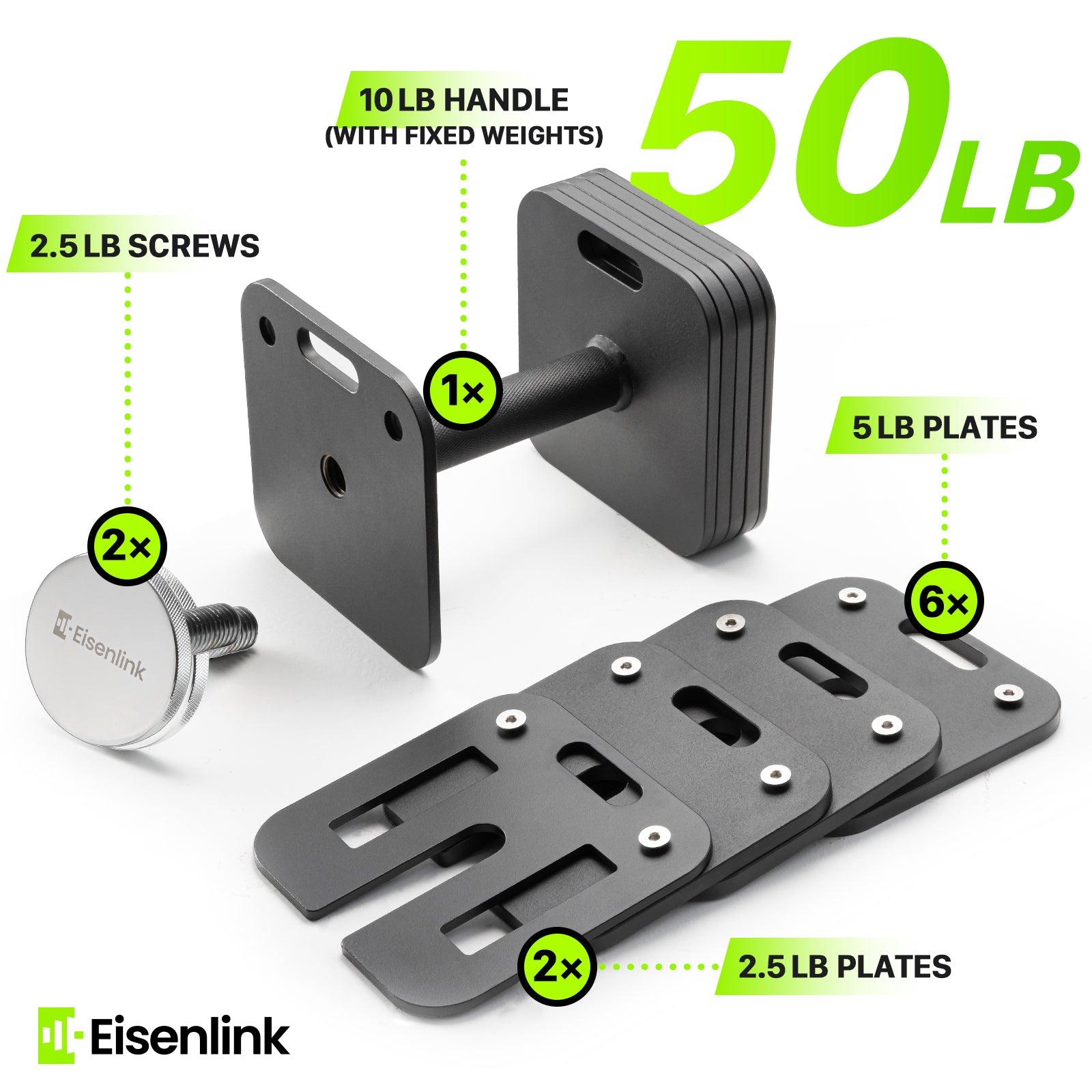 Adjustable Square Dumbell, 5pound Increments