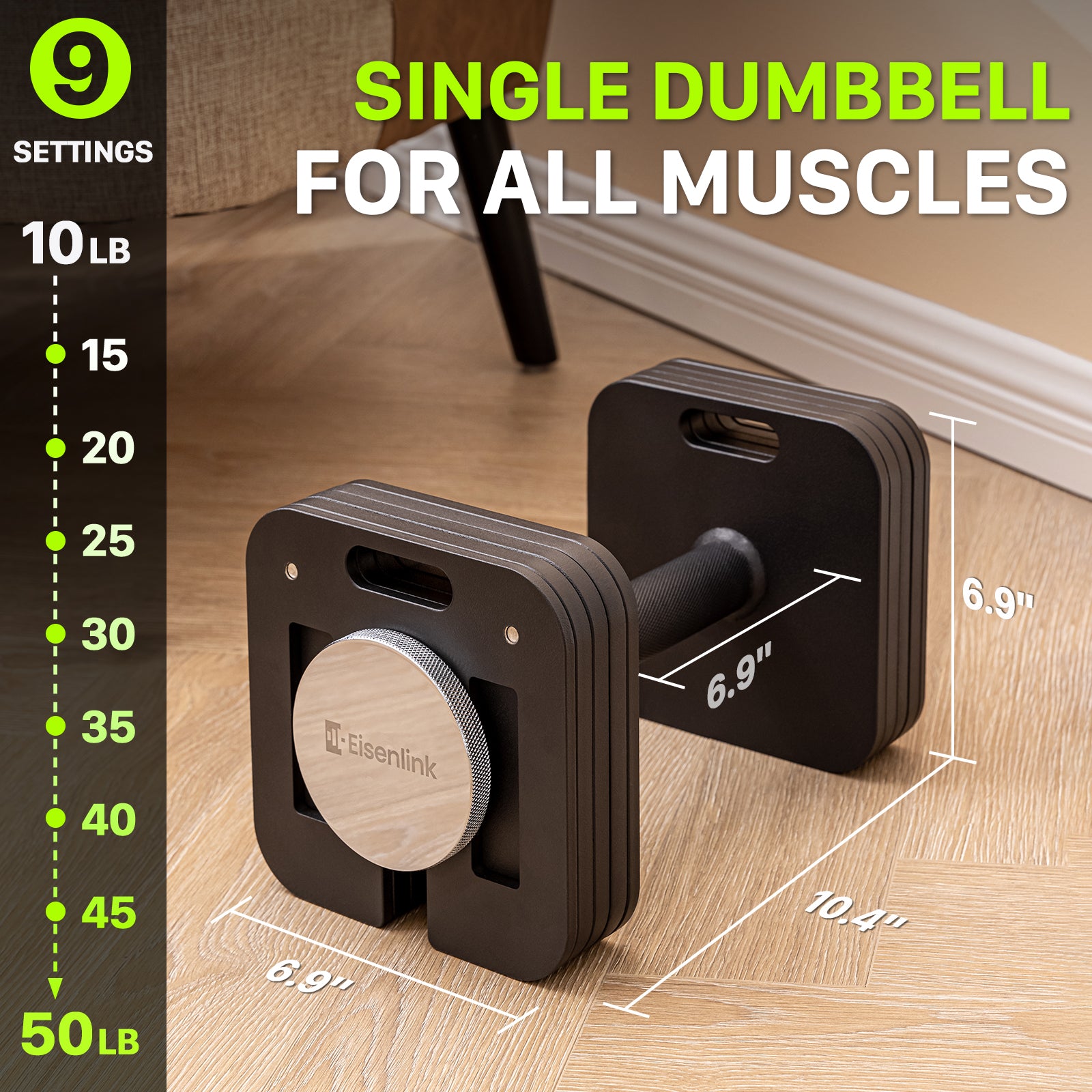 Adjustable Square Dumbell, 5pound Increments