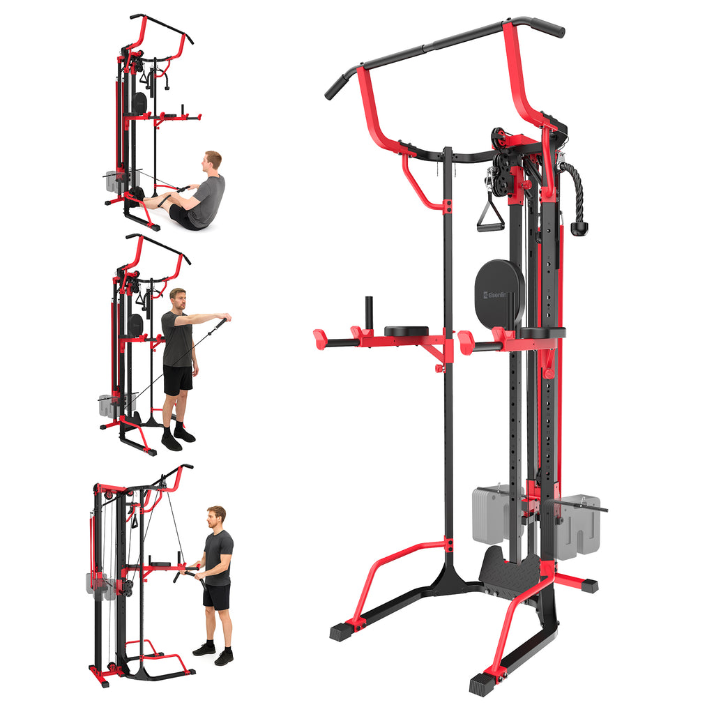Power Tower Pull Up Dip Station LAT Pull Down Machines Multi-Function Workout  Equipment Home Gym