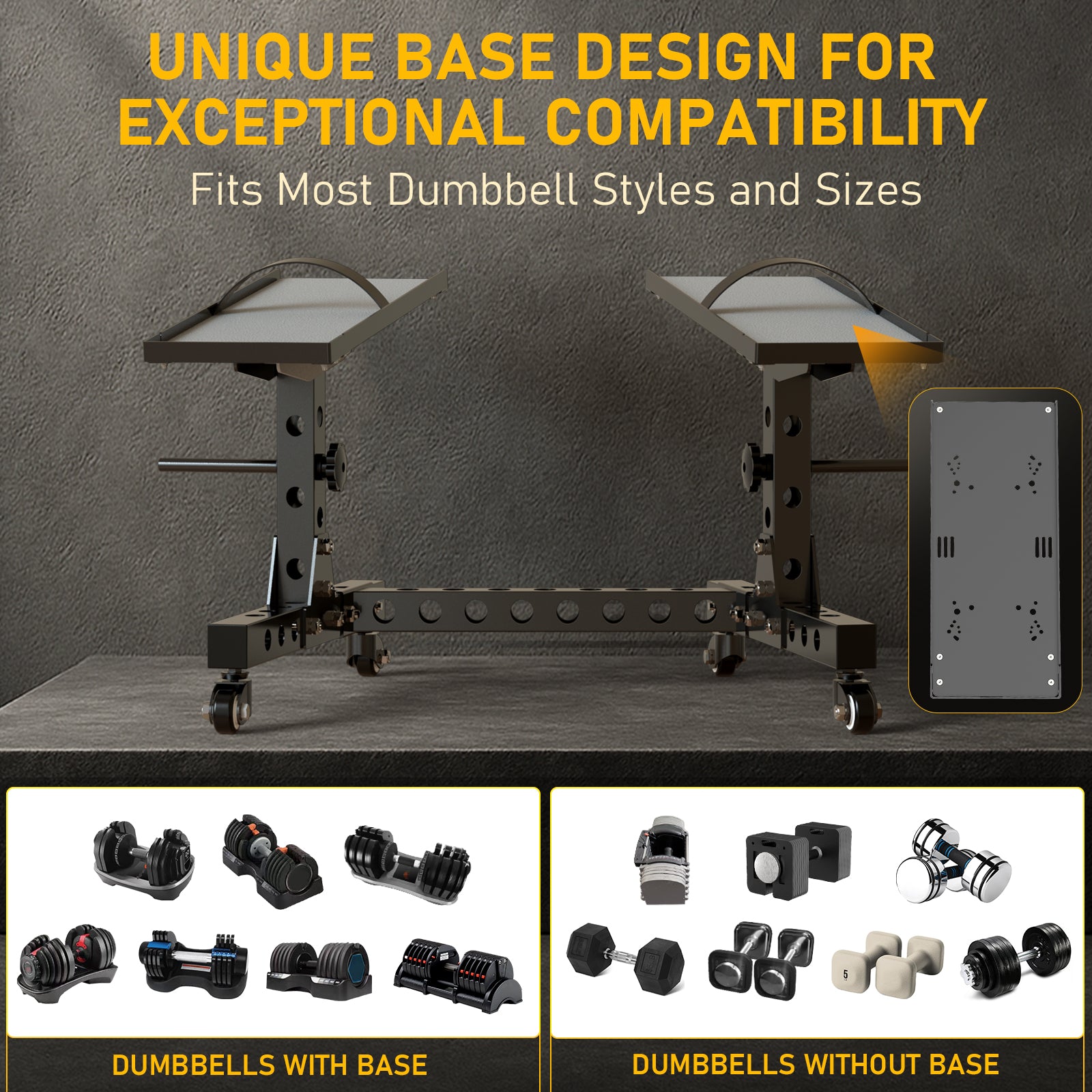 Eisenlink Adjustable Dumbbell Rack & Weight Rack, Holds 440 lbs, Space Saving Design for Home Gym Organization