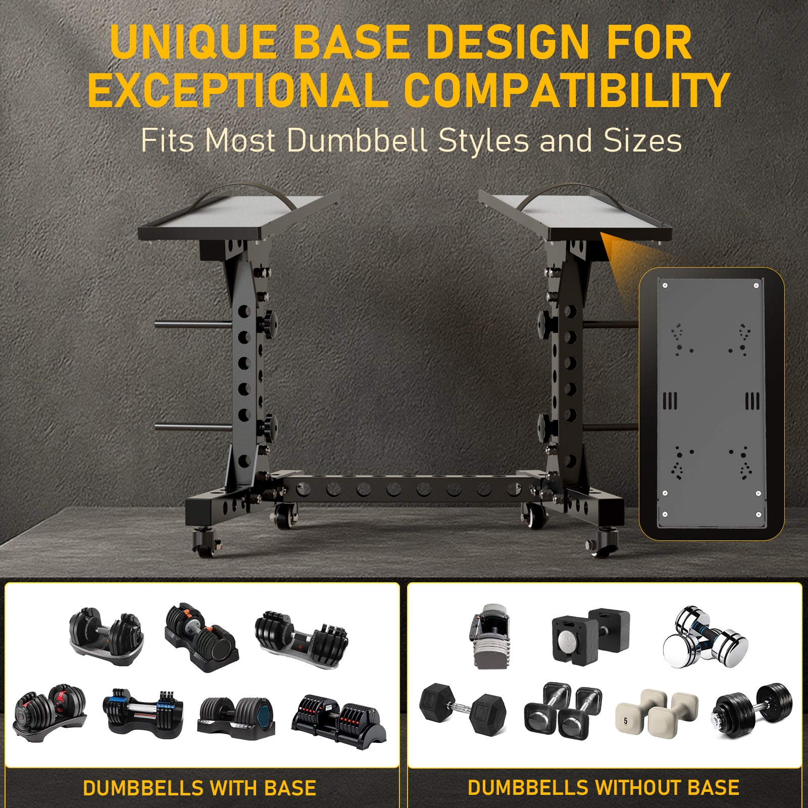 Eisenlink Adjustable Dumbbell Rack & Weight Rack, Holds 440 lbs, Space Saving Design for Home Gym Organization