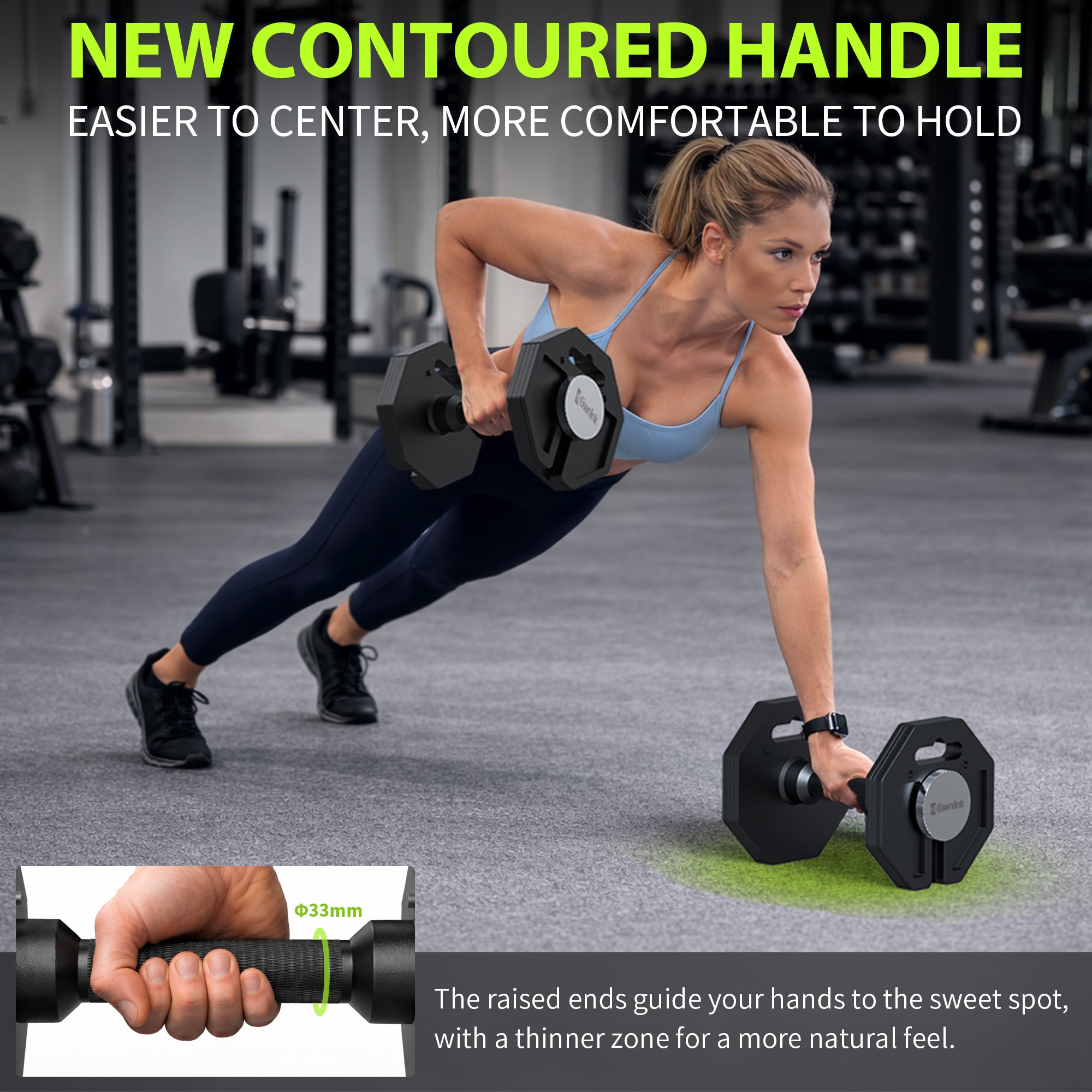 Eisenlink Adjustable Dumbbell Set, 9.5-50/80lb, 2.5lb Increments, Quick-Lock Octagonal Weight Dumbbells for Home Gym Fitness (50/80lb×2)