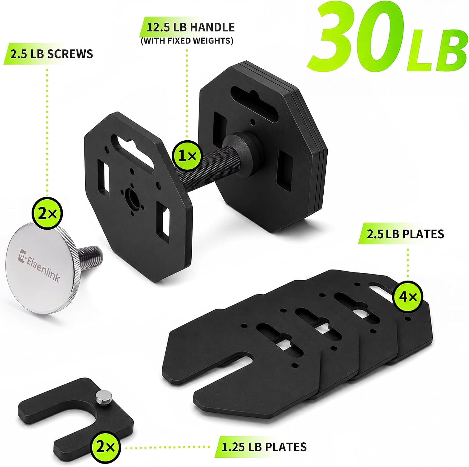 Adjustable Dumbbells, 12.5-30/50/80/90lb, 2.5pound Increments