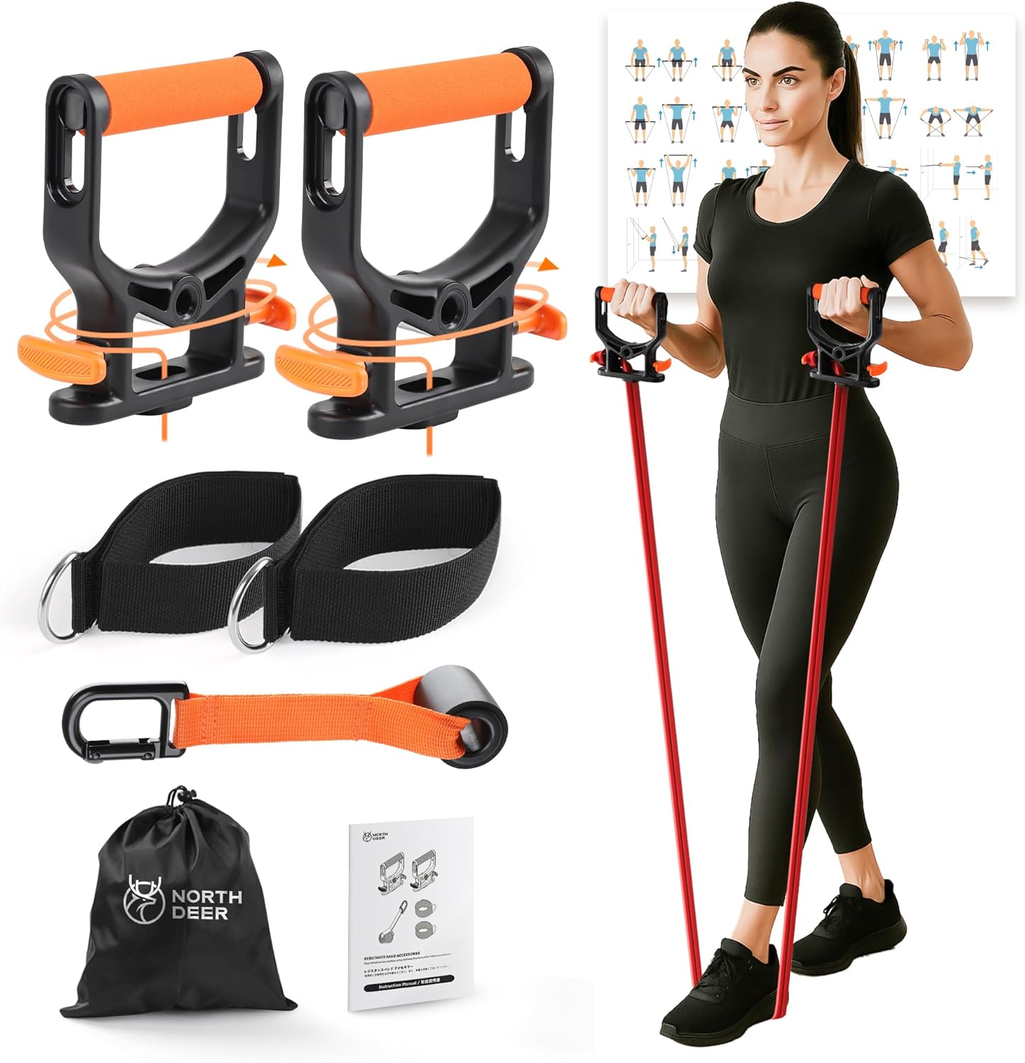 【2025NEW】Resistance Band with Patented Power Handles