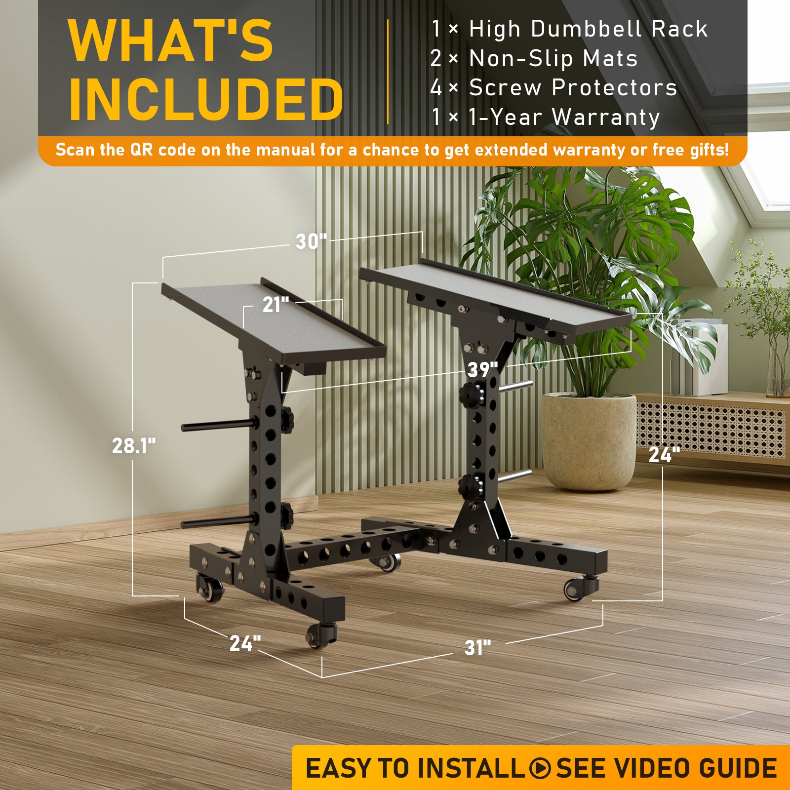 Eisenlink Adjustable Dumbbell Rack & Weight Rack, Holds 440 lbs, Space Saving Design for Home Gym Organization