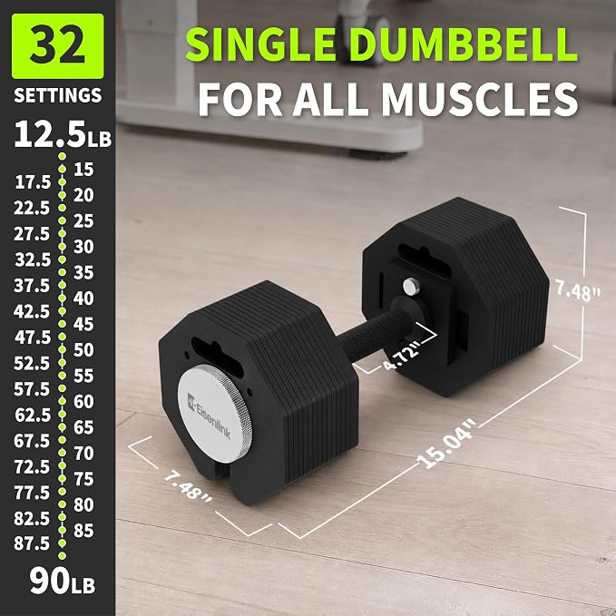 Adjustable Dumbbells, 12.5-30/50/80/90lb, 2.5pound Increments
