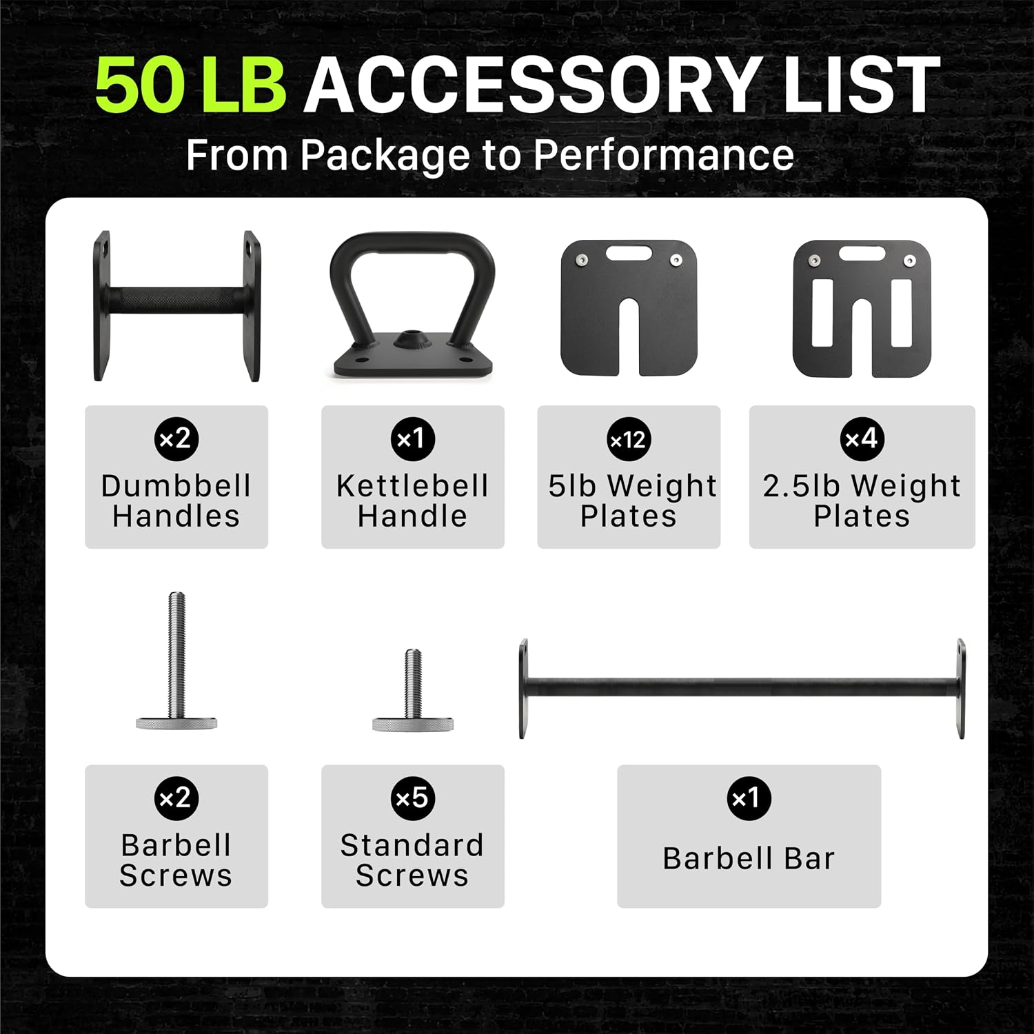 3-in-1 Adjustable Dumbbell Set, All-in-One Home Gym Equipment for Full Body Workout, 50lb/80lb