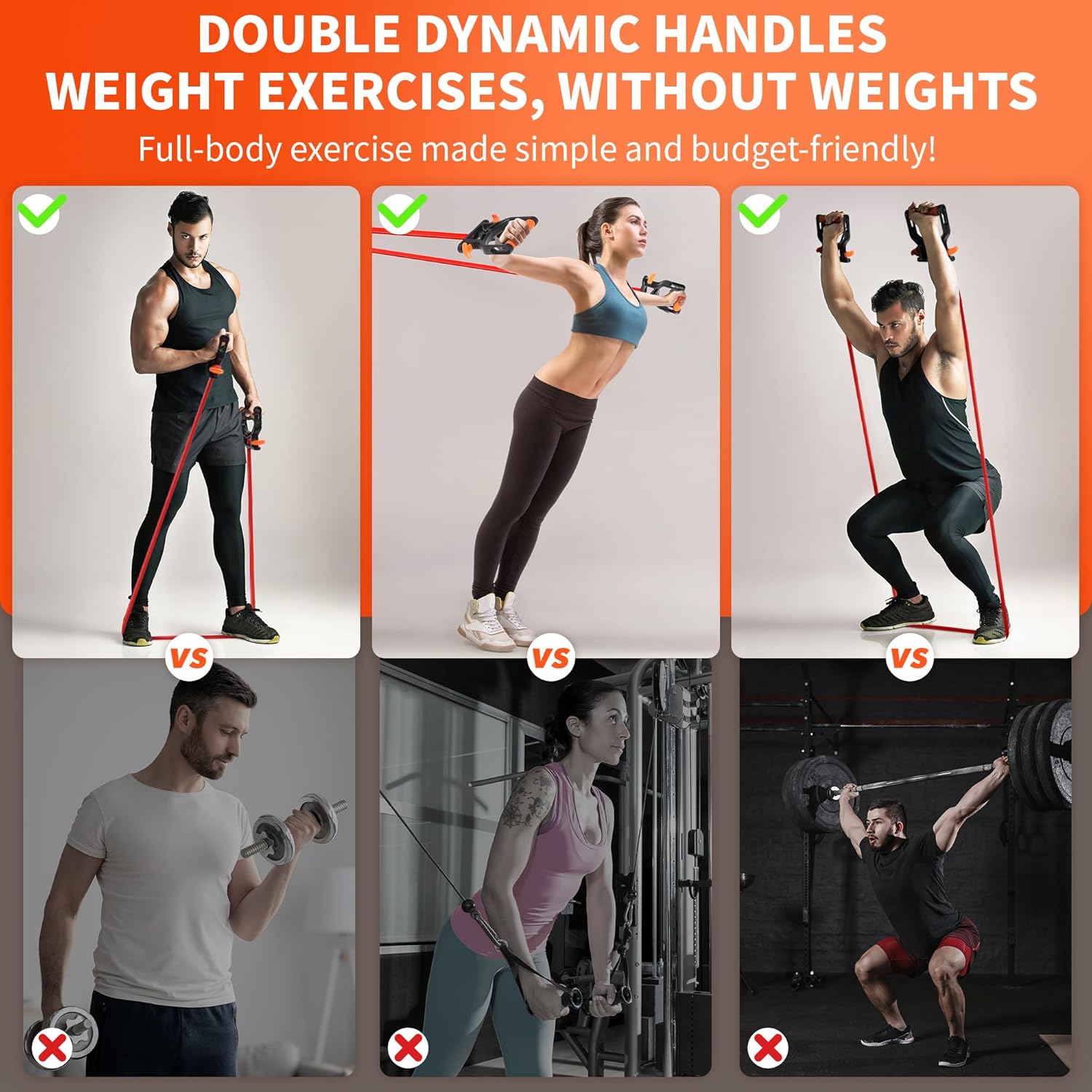 【2025NEW】Resistance Band with Patented Power Handles