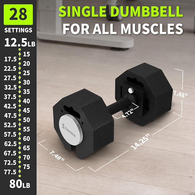 Adjustable Dumbbells, 12.5-30/50/80/90lb, 2.5pound Increments