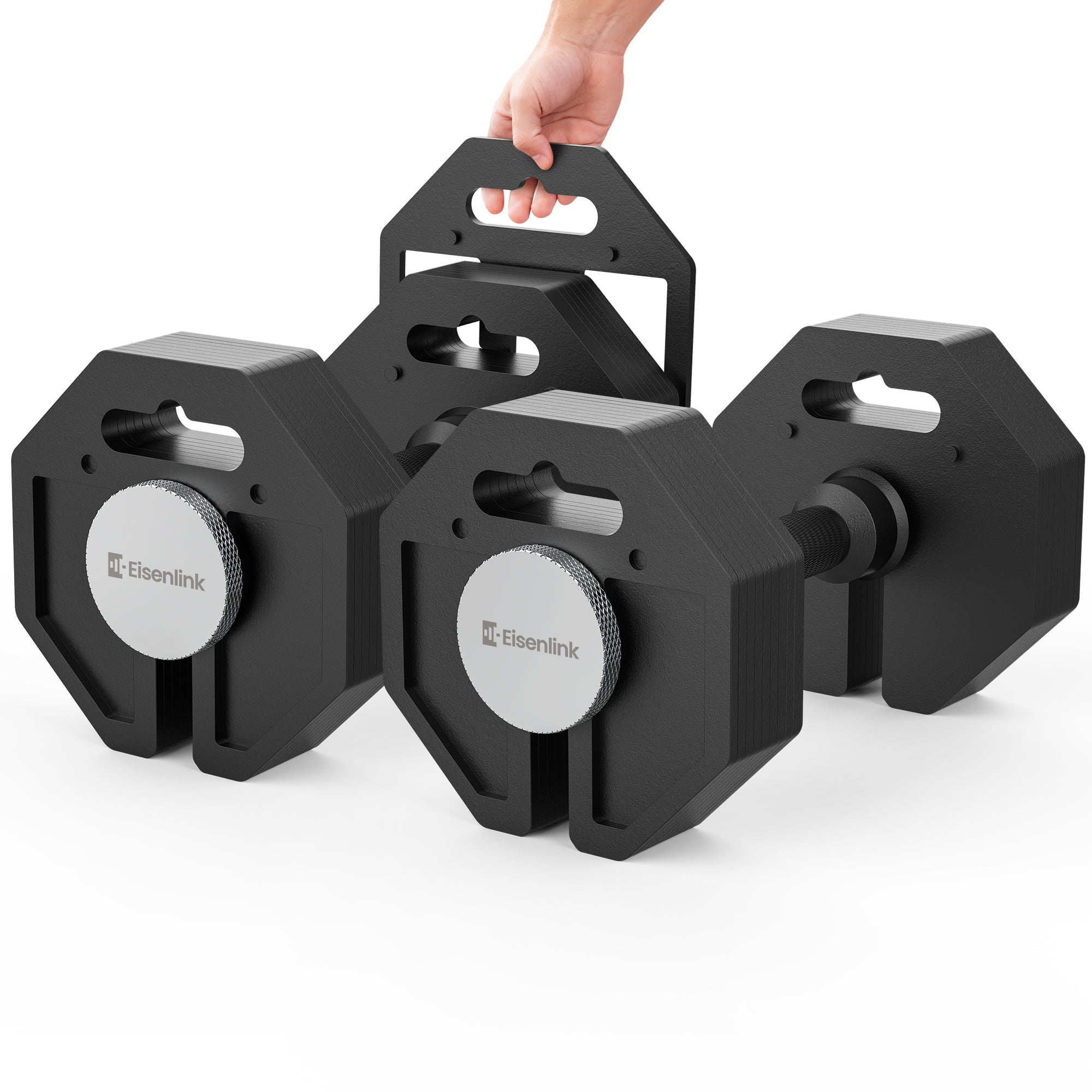 Eisenlink Adjustable Dumbbell Set, 9.5-50/80lb, 2.5lb Increments, Quick-Lock Octagonal Weight Dumbbells for Home Gym Fitness (50/80lb×2)